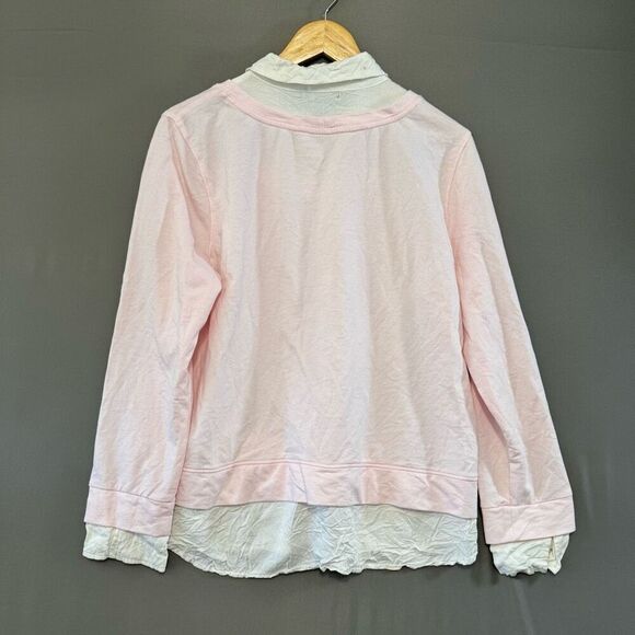 Tommy Hilfiger Women’s Pink Crewneck Size XL Cotton Polyester Rayon Preppy Style - Picture 7 of 15